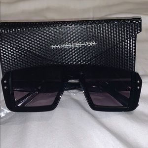 Manière De Voir half rim acetate sunglasses